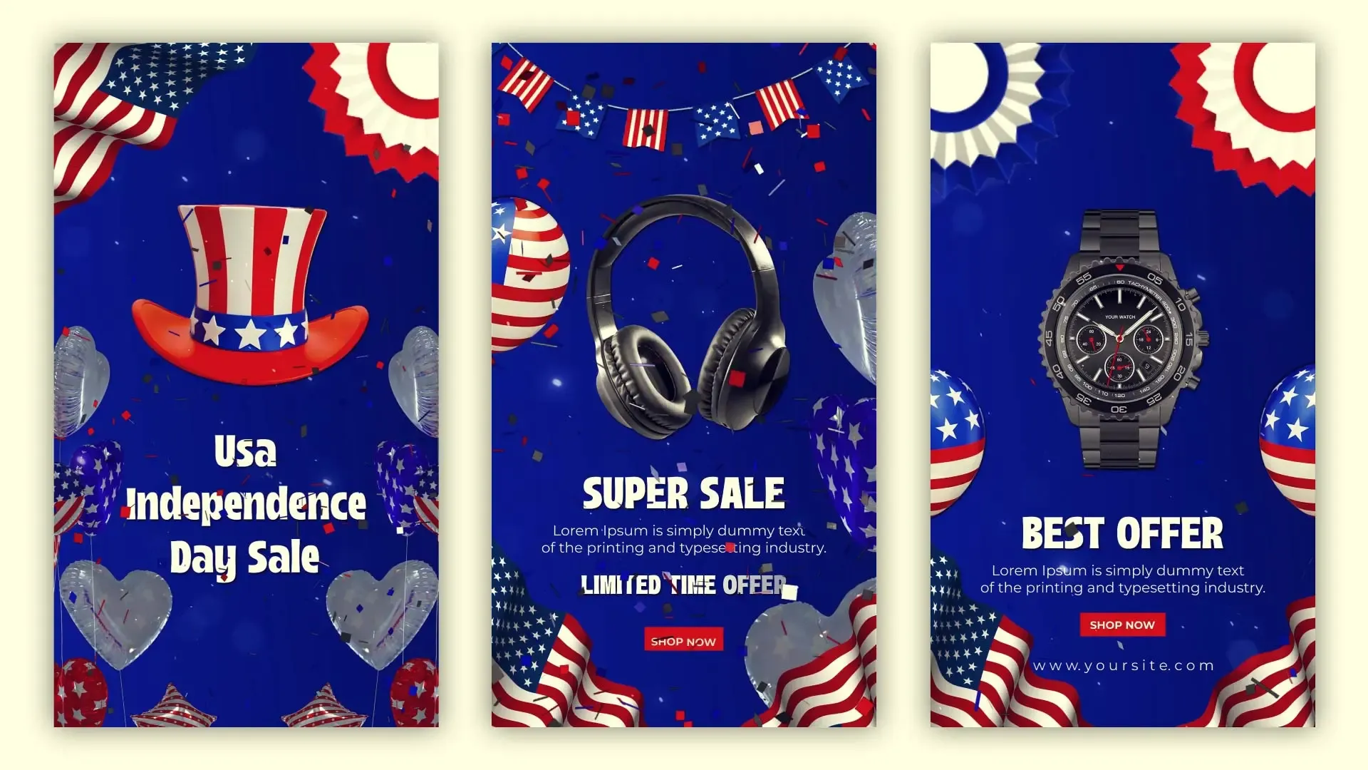 July 4th USA Independence Day Sale Instagram Story